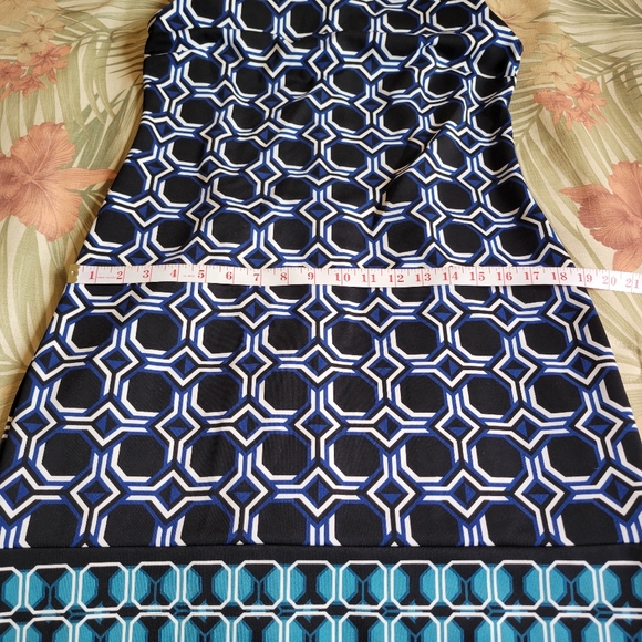 Liz Claiborne Geometric Print Sheath Dress Blue 10 - Picture 13 of 15